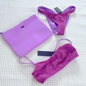 Triangl mica swim suit, size small, NWT, bag included, purple/pink sparkle